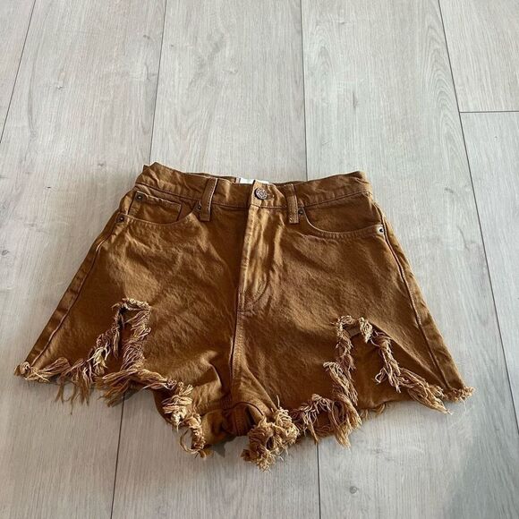 BDG Brown Distressed Women Shorts - Picture 1 of 9